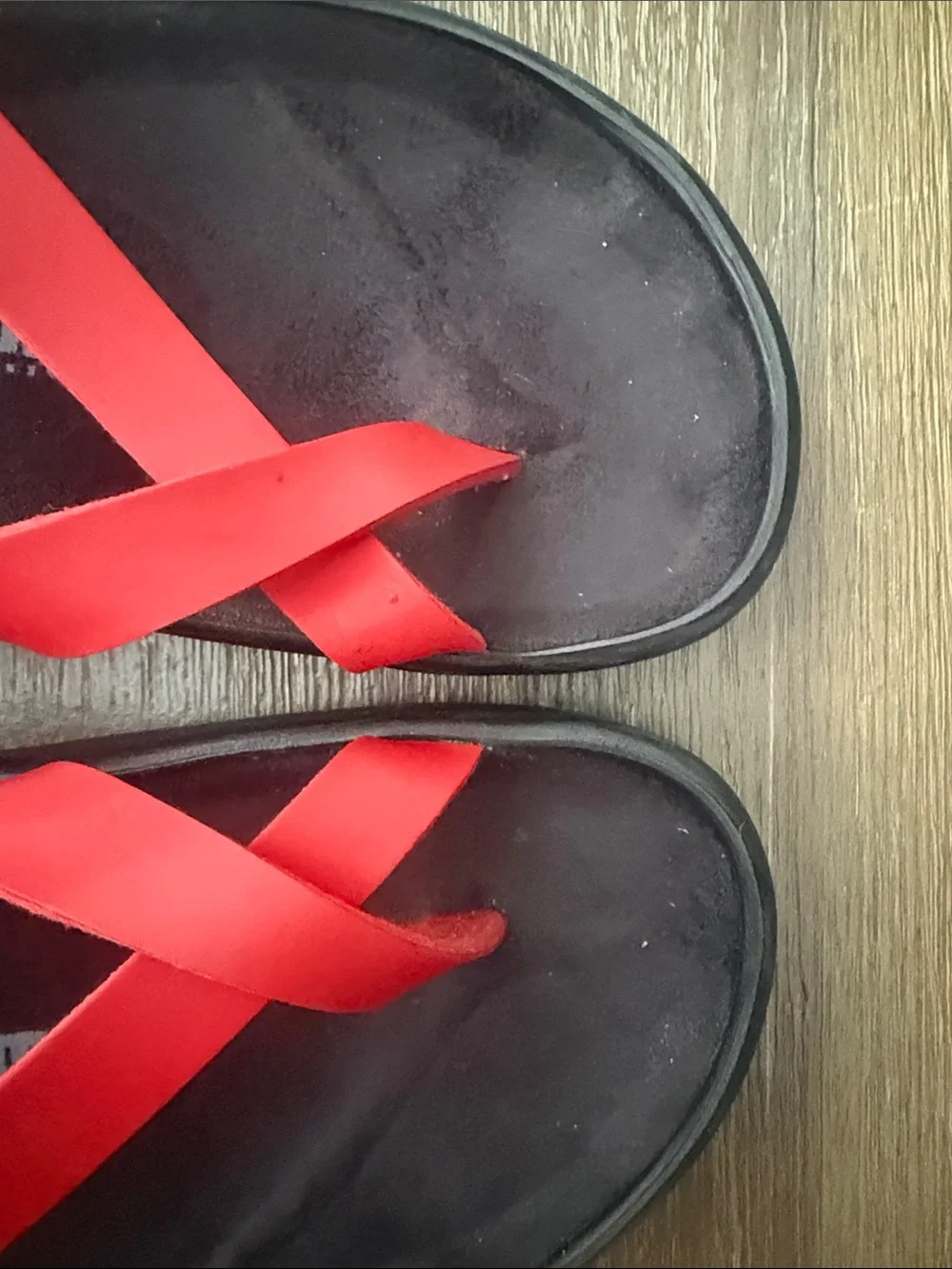Birkenstock TATAMI Women’s Black Footbed Red Strappy Sandals